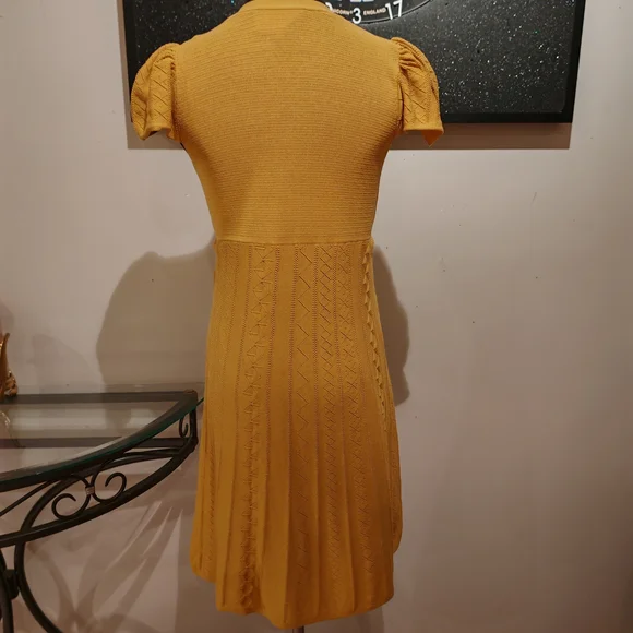 ba&sh Mustard Mini Dress with Short Sleeves 0185 - Picture 14 of 15